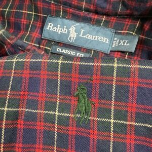 Polo Ralph Lauren Oxford Button Front Shirt Men's Plaid‎ XL Flannel